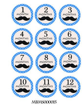 Monthly baby stickers. Mustache Onesie month stickers. Boys cool gentleman