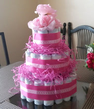 Baby Girl pink Diaper Cake. The diaper cake is adorable and you'll love it