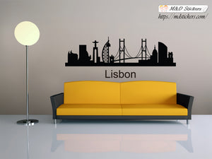 Biggest cities in the world series Wall Stickers Vinyl Decal Lisbon Portugal Europe
