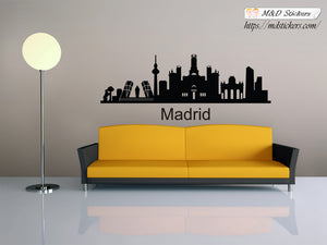 Biggest cities in the world series Wall Stickers Vinyl Decal Madrid Spain Europe