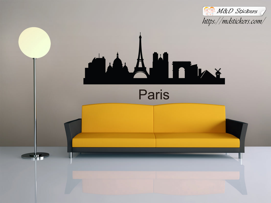 Biggest cities in the world series Wall Stickers Vinyl Decal Paris France Europe