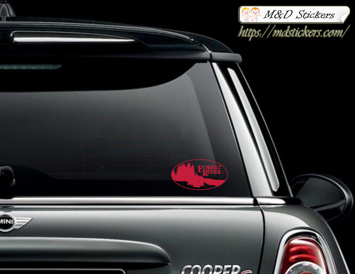 2x Forest River RV Trailers Logo Vinyl Decal Sticker Different colors & size for Cars/Bikes/Windows