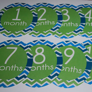 Monthly baby stickers. Onesie month stickers.
