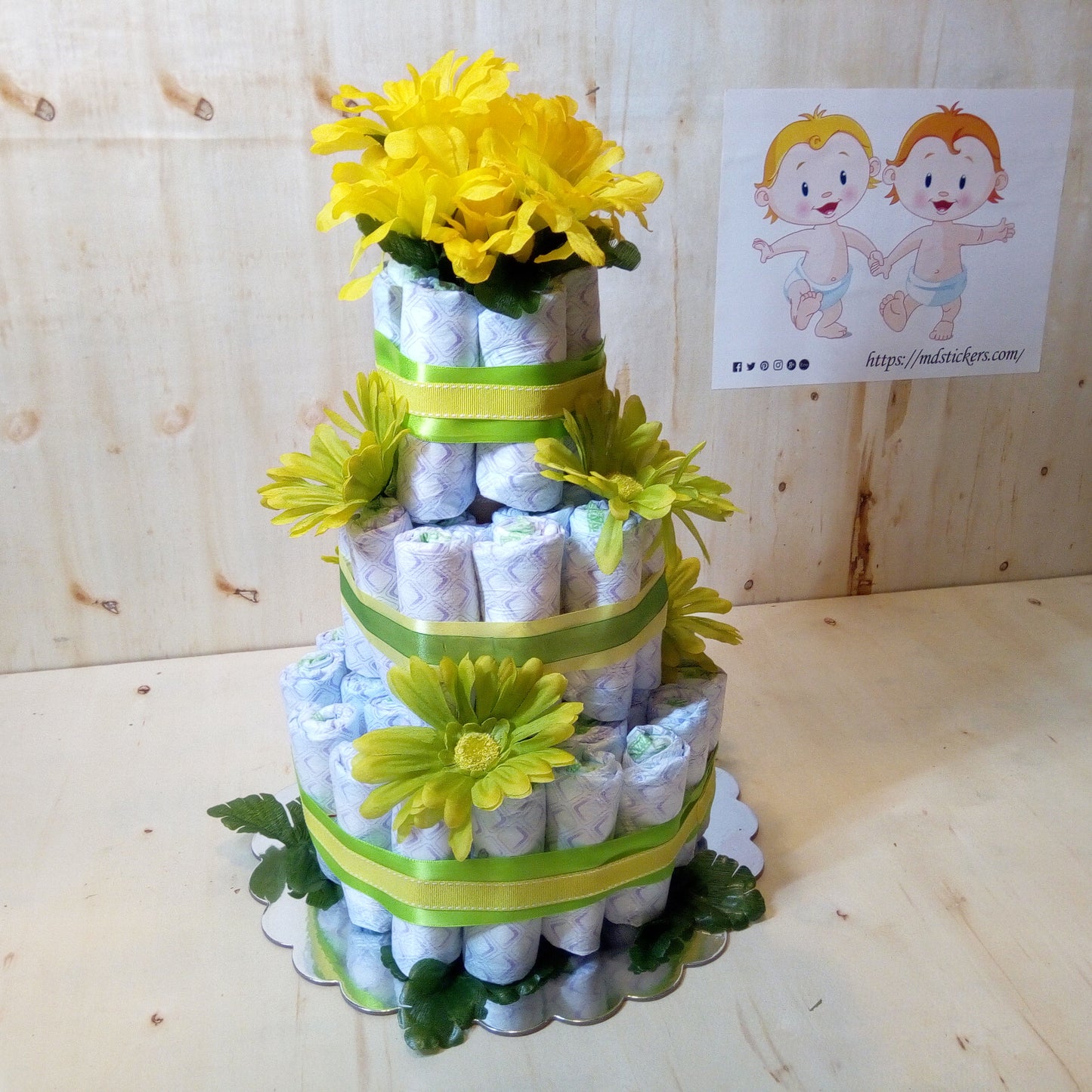 Baby Girl pink Diaper Cake. The diaper cake is adorable and you'll love it