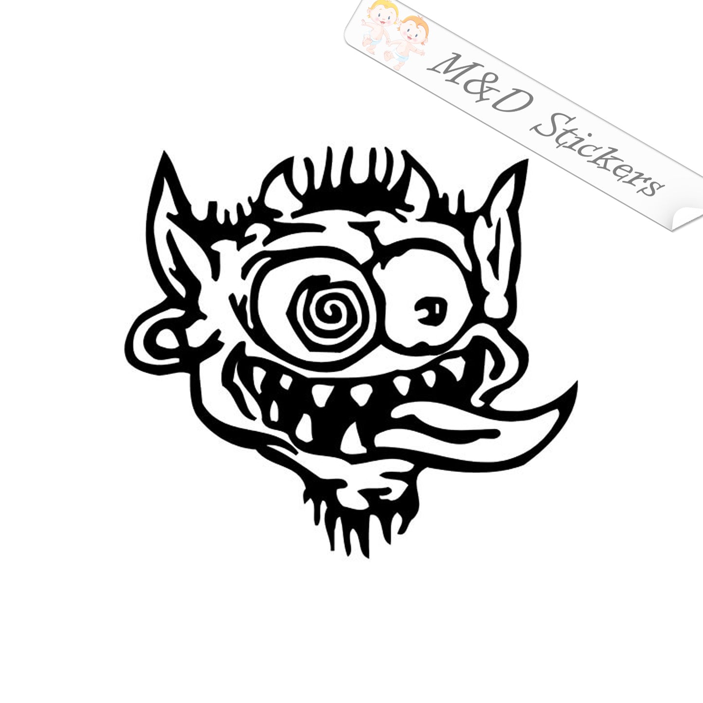 2x Crazy Demon Vinyl Decal Sticker Different colors & size for Cars/Bikes/Windows