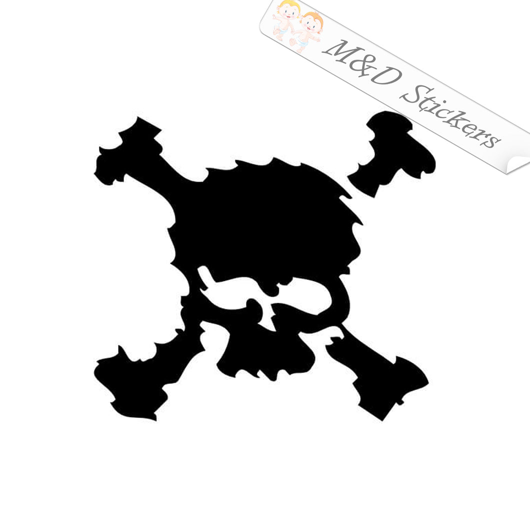 2x Frazzled Skull Vinyl Decal Sticker Different colors & size for Cars/Bikes/Windows