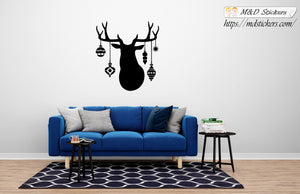 Wall Stickers Vinyl Decal Deer with ornaments