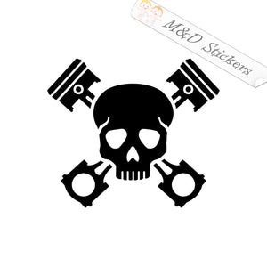 2x Mechanic Skull and tools Vinyl Decal Sticker Different colors & size for Cars/Bikes/Windows