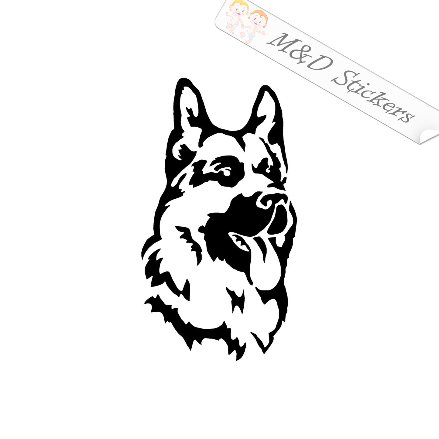 German Shepherd Dog (4.5" - 30") Vinyl Decal in Different colors & size for Cars/Bikes/Windows
