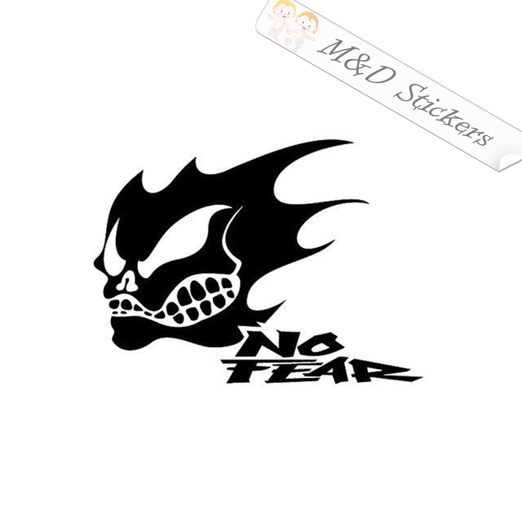 2x No fear Vinyl Decal Sticker Different colors & size for Cars/Bikes/Windows