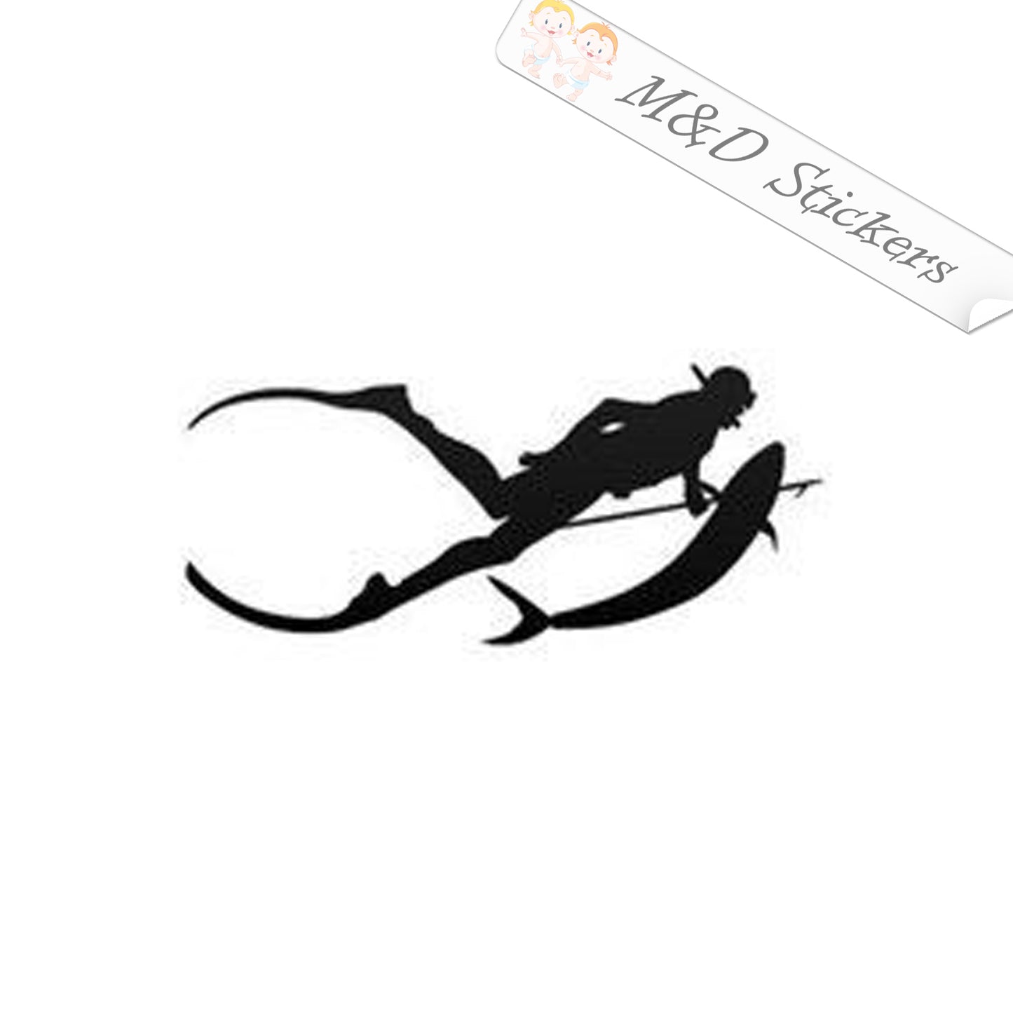 2x Scuba diver Vinyl Decal Sticker Different colors & size for Cars/Bikes/Windows