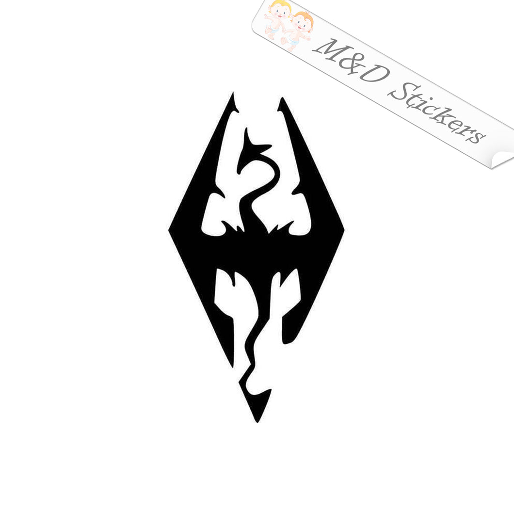 2x Skyrim Dragon Video Game Vinyl Decal Sticker Different colors & size for Cars/Bikes/Windows
