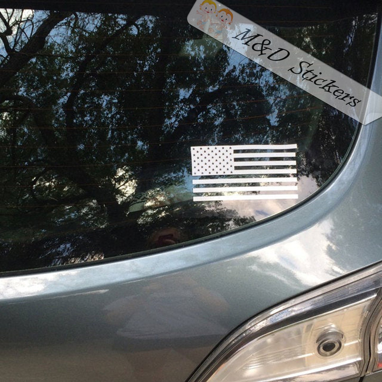 2x American Flag Vinyl Decal Sticker Different colors & size for Cars/Bikes/Windows