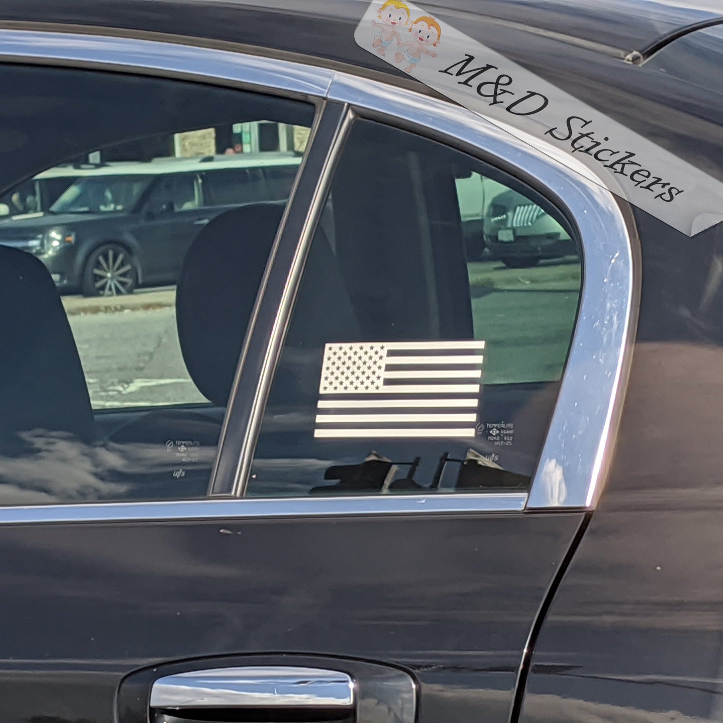 2x American Flag Vinyl Decal Sticker Different colors & size for Cars/Bikes/Windows