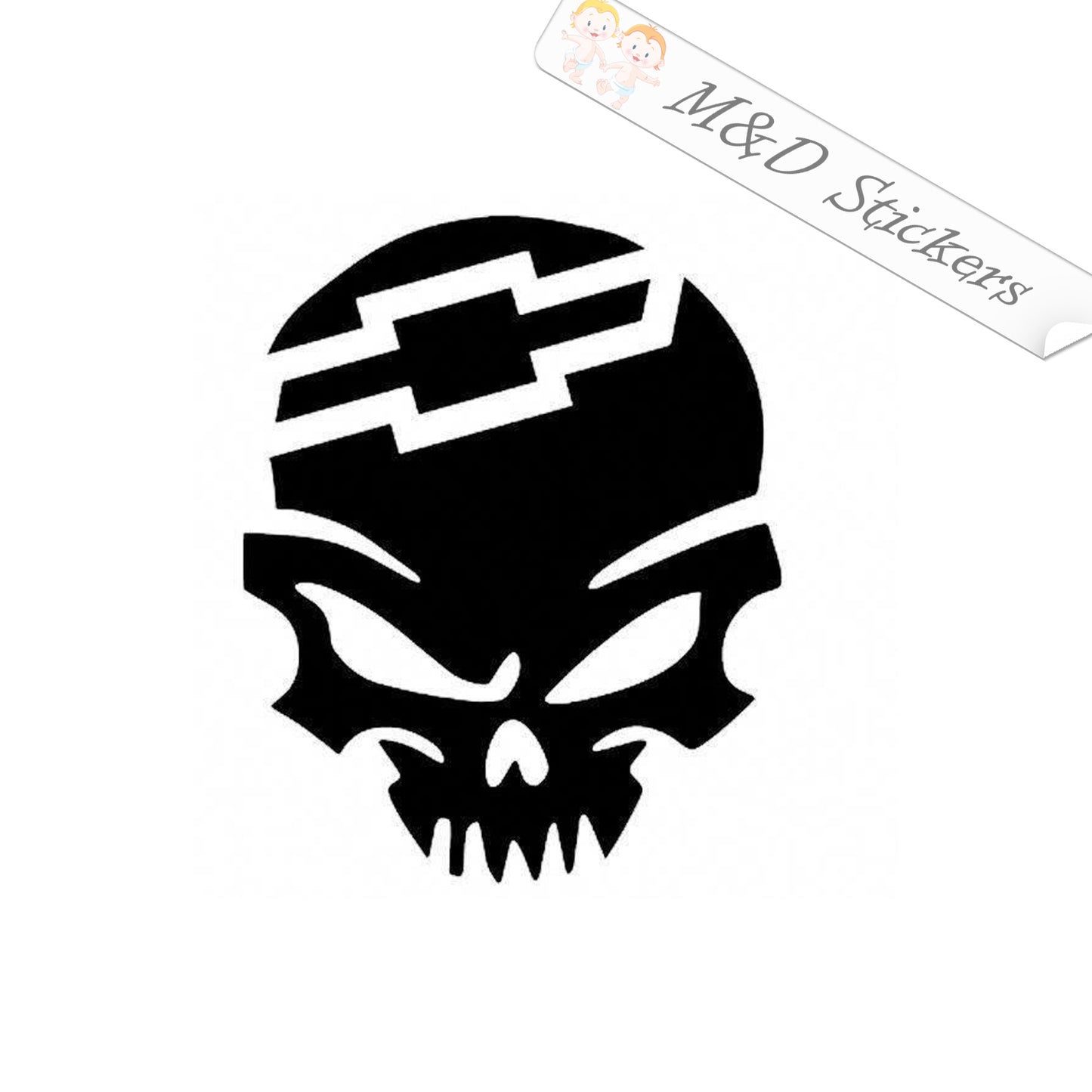 2x Chevrolet Skull Vinyl Decal Sticker Different colors & size for Cars/Bikes/Windows