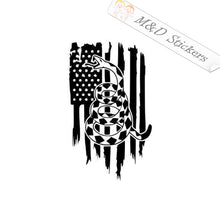 2x American Flag Snake Vinyl Decal Sticker Different colors & size for Cars/Bikes/Windows