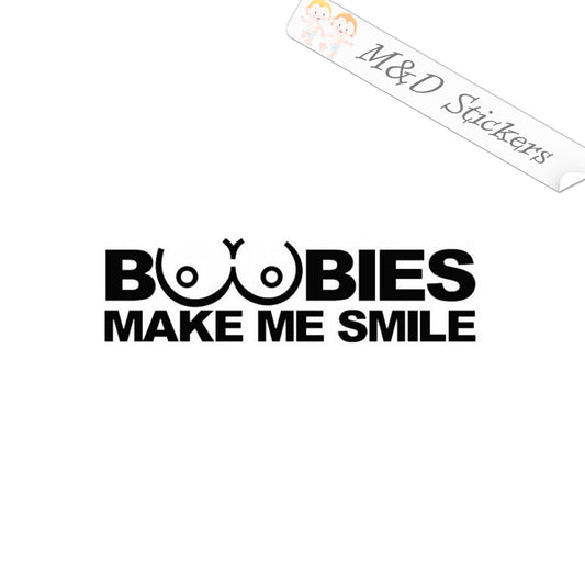 2x Boobies make me smile Vinyl Decal Sticker Different colors & size for Cars/Bikes/Windows