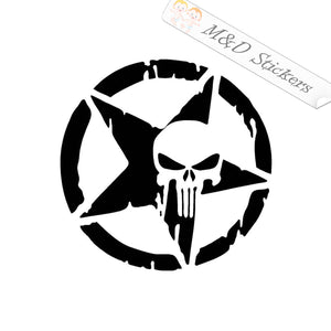 Punisher Skull With Outline Splatter Decal Vinyl Punisher Sticker Choose  Size & Splatter Color 