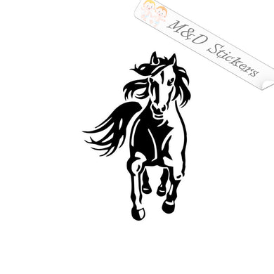 2x Running Horse Vinyl Decal Sticker Different colors & size for Cars/Bikes/Windows