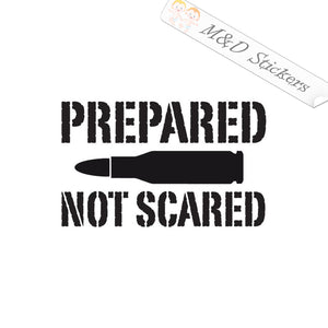2x Prepared not scared Vinyl Decal Sticker Different colors & size for Cars/Bikes/Windows