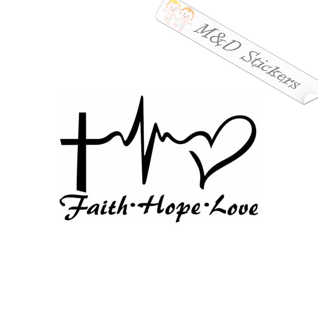2x Faith Hope Love Vinyl Decal Sticker Different colors & size for Cars/Bikes/Windows