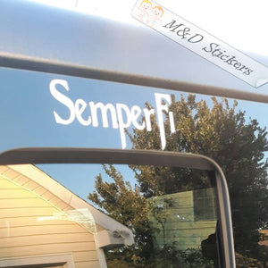 US Marine Corps Semper Fi (4.5" - 30") Vinyl Decal in Different colors & size for Cars/Bikes/Windows