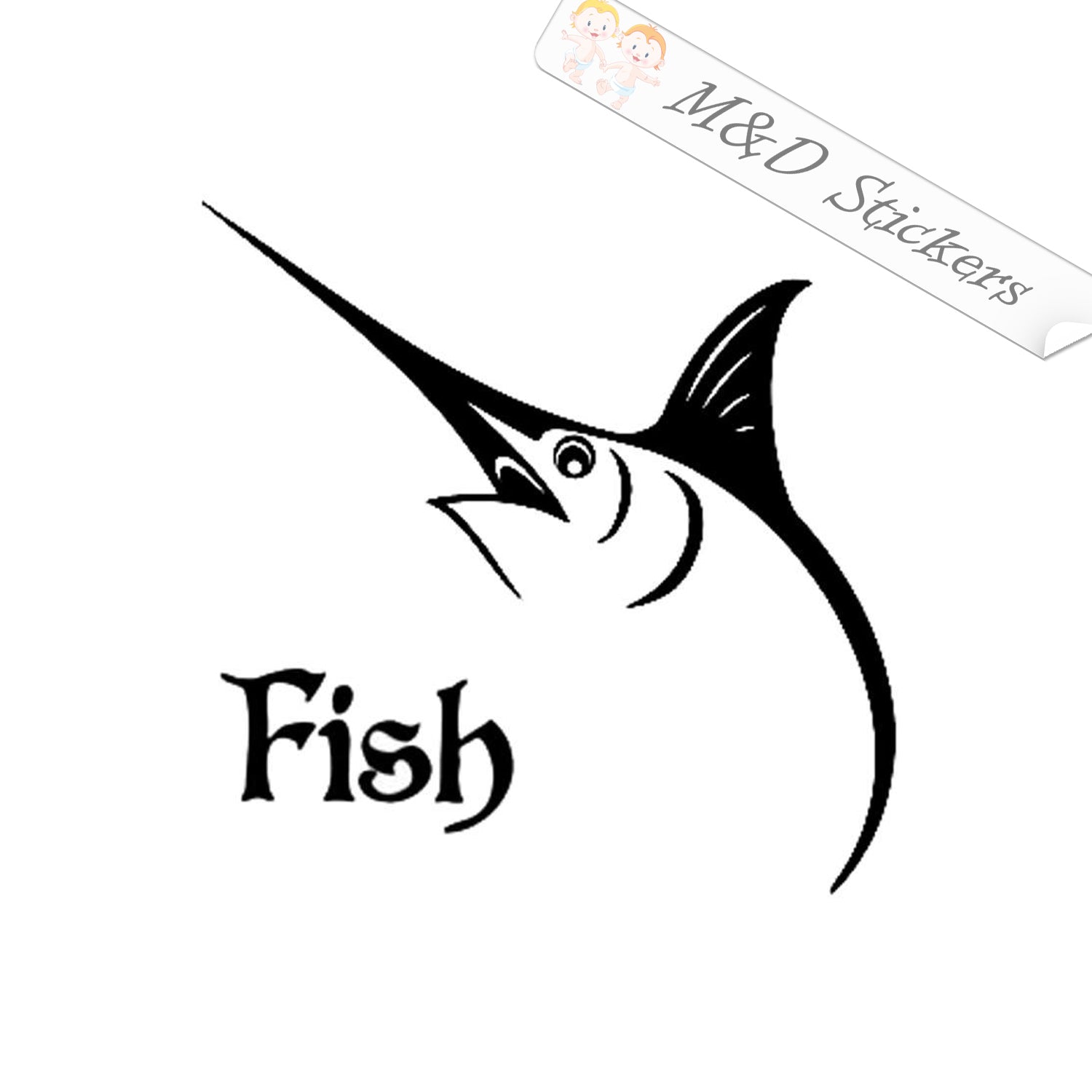2x Swordfish fish Decal Sticker Different colors & size for Cars/Bikes –  M&D Stickers