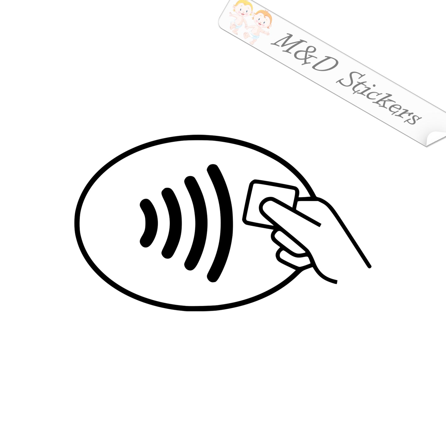 Contactless payment (4.5" - 30") Vinyl Decal in Different colors & size for Cars/Bikes/Windows