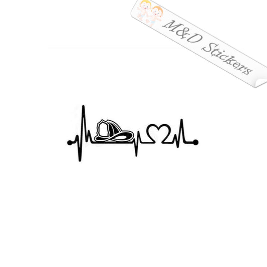 2x Firefighter pulse Vinyl Decal Sticker Different colors & size for Cars/Bikes/Windows