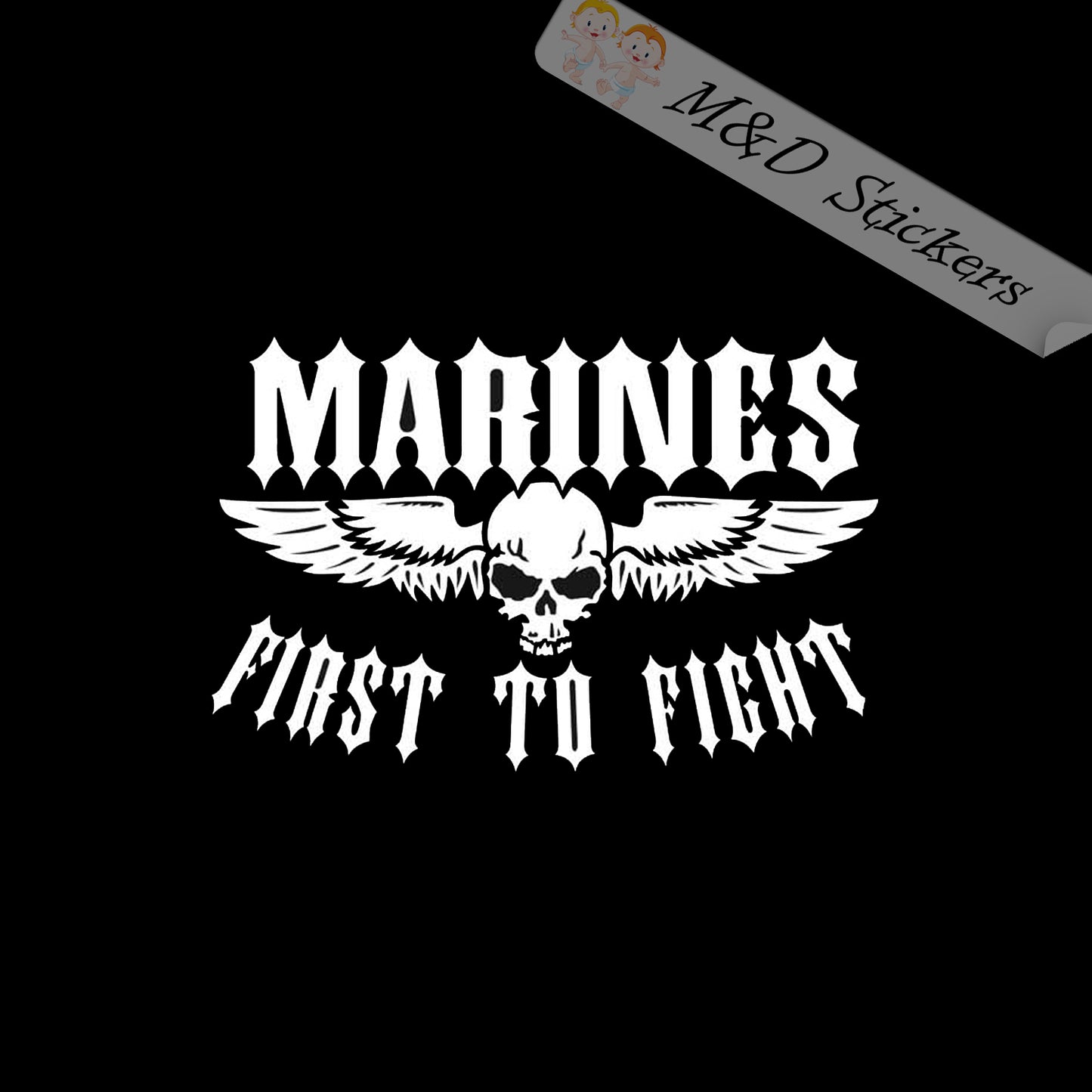 2x USMC Marines Vinyl Decal Sticker Different colors & size for Cars/Bikes/Windows