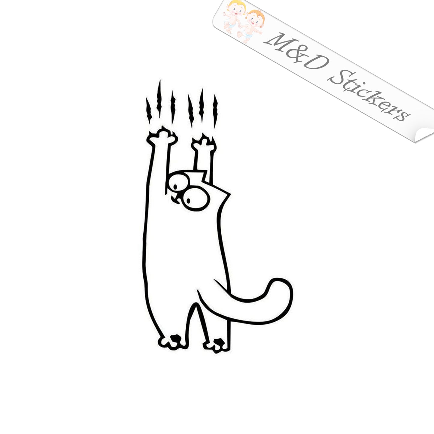 2x Simon Cat Vinyl Decal Sticker Different colors & size for Cars/Bikes/Windows