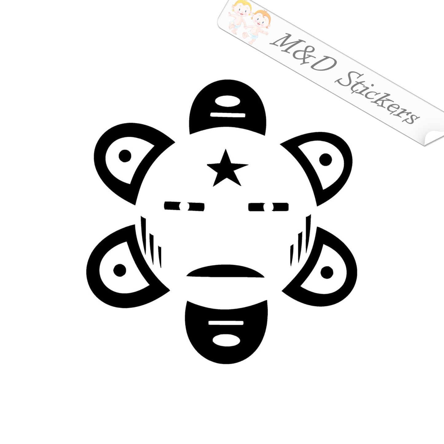 2x Puerto Rican Sol Taino sun Vinyl Decal Sticker Different colors & size for Cars/Bikes/Windows