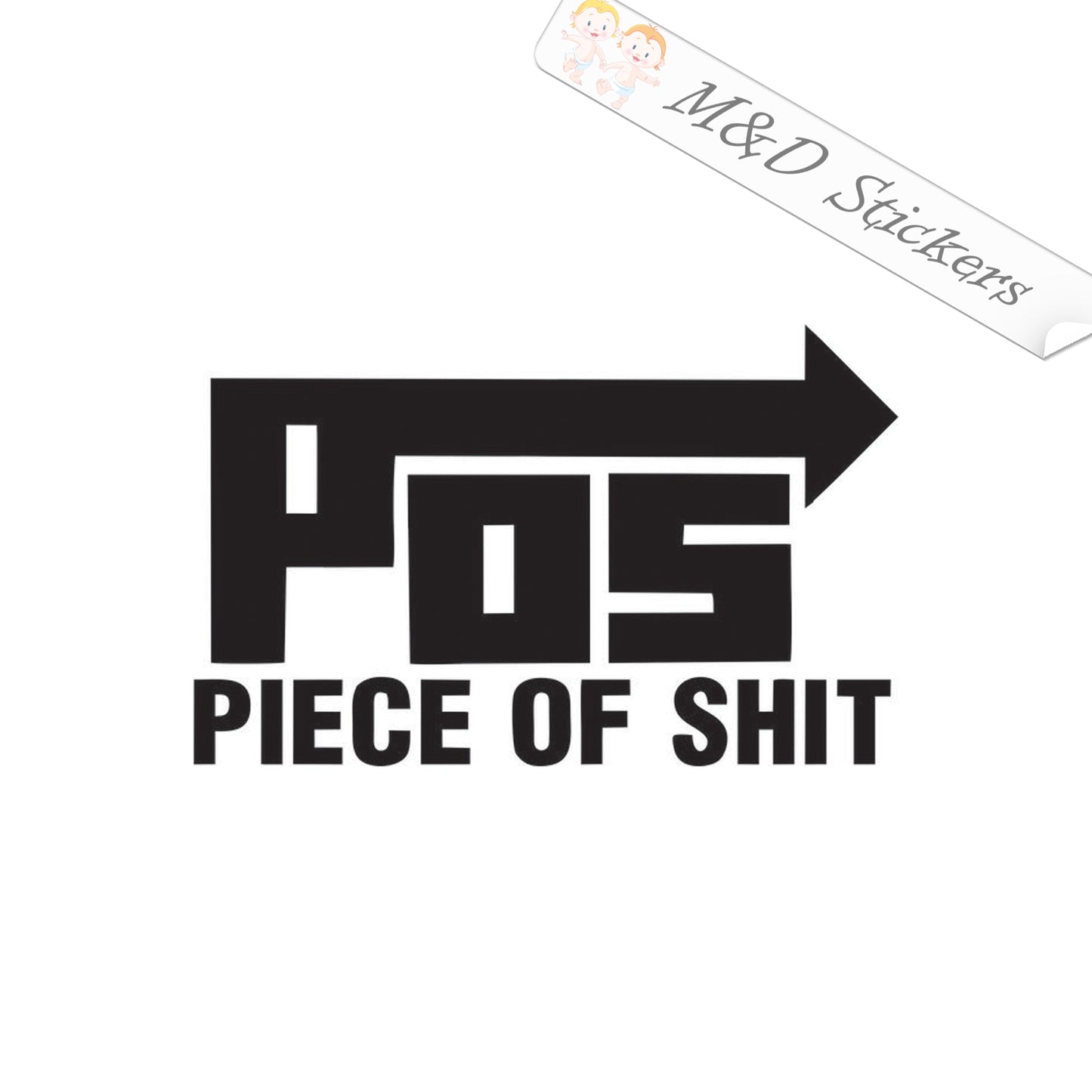 2x Piece of shit Caricature Vinyl Decal Sticker Different colors & size for Cars/Bikes/Windows