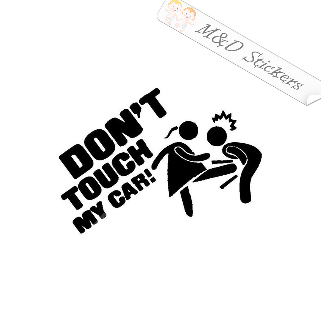 2x Don't touch my car funny sign Vinyl Decal Sticker Different colors & size for Cars/Bikes/Windows
