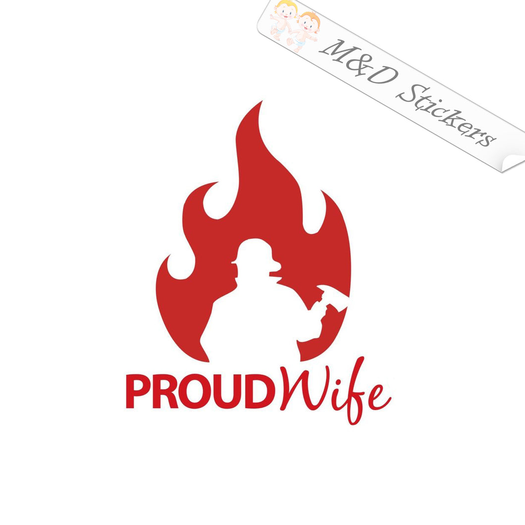 2x Proud Firefighter's wife Vinyl Decal Sticker Different colors & size for Cars/Bikes/Windows