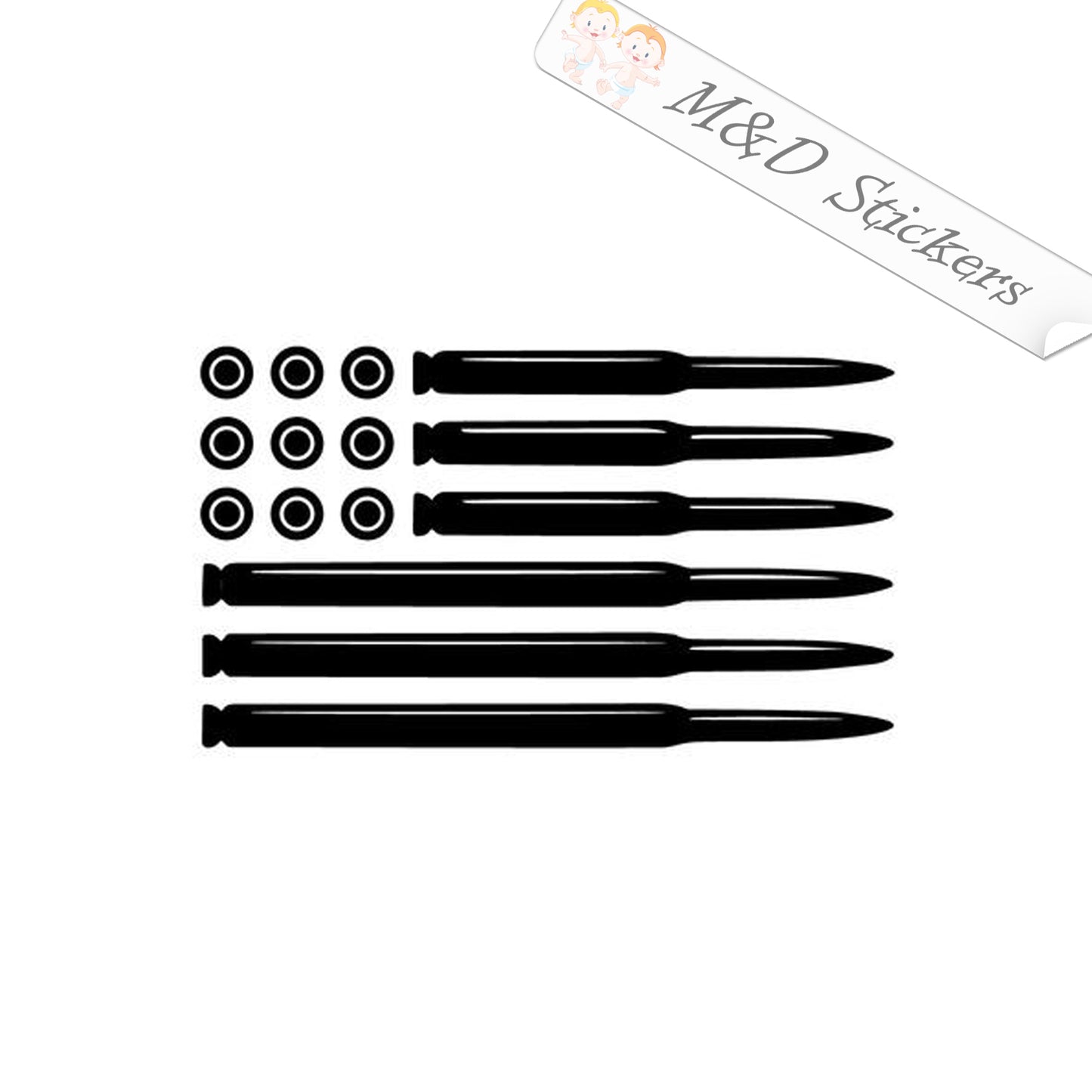 2x American US Flag bullets Vinyl Decal Sticker Different colors & size for Cars/Bikes/Windows