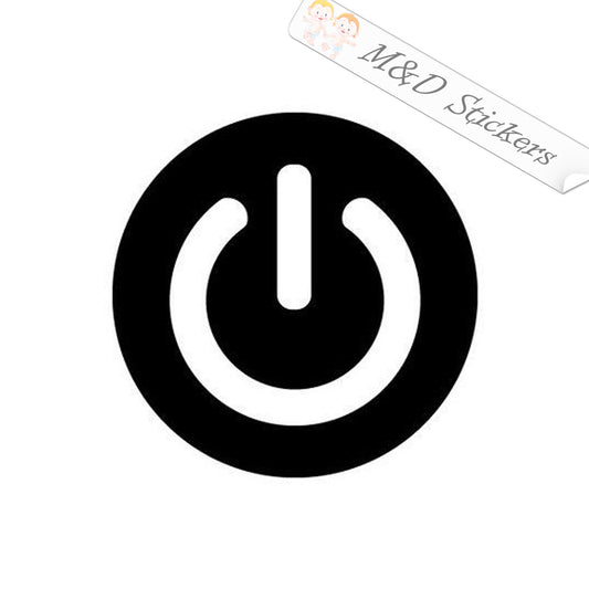 2x On off button Vinyl Decal Sticker Different colors & size for Cars/Bikes/Windows