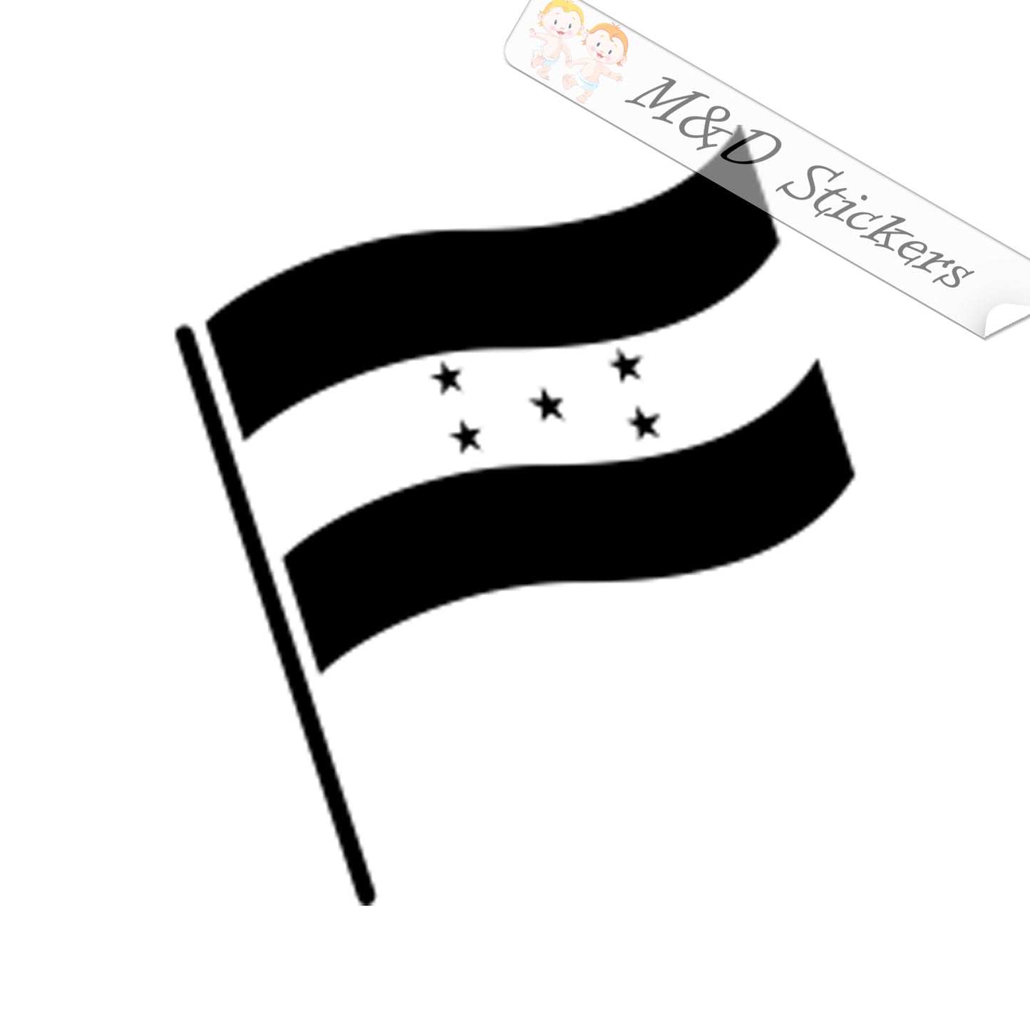 Honduras Stars Flag (4.5" - 30") Decal in Different colors & size for Cars/Bikes/Windows