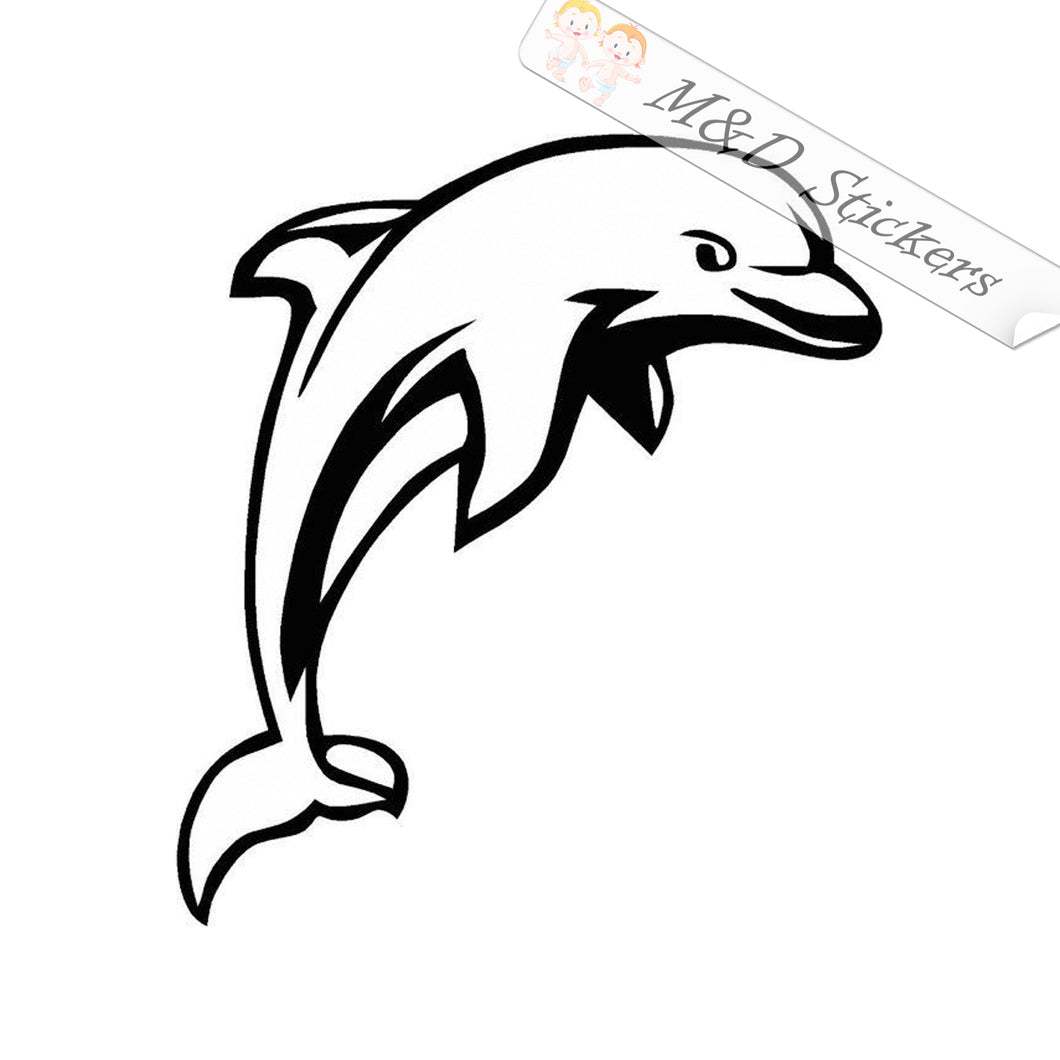 2x Dolphin Vinyl Decal Sticker Different colors & size for Cars/Bikes/Windows