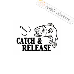 2x Catch & Release Vinyl Decal Sticker Different colors & size for Cars/Bikes/Windows