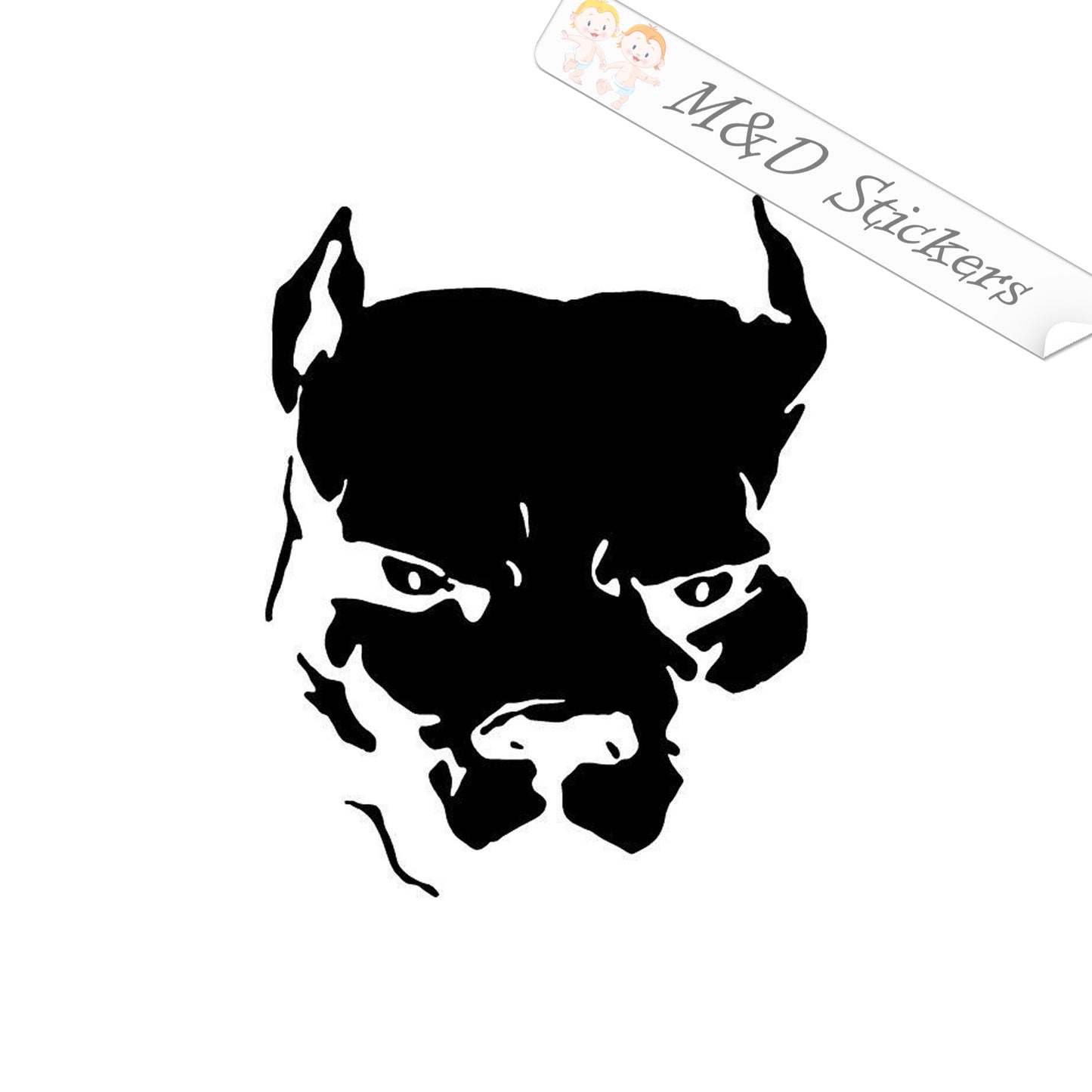 2x Pitbull Head Dog Vinyl Decal Sticker Different colors & size for Cars/Bikes/Windows