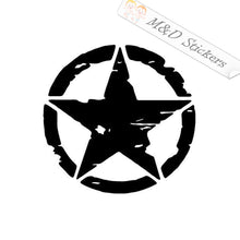 2x Distressed Star in a circle Vinyl Decal Sticker Different colors & size for Cars/Bikes/Windows