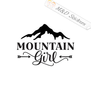 2x Mountain girl Vinyl Decal Sticker Different colors & size for Cars/Bikes/Windows