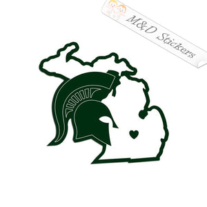 2x Michigan State University Spartans Vinyl Decal Sticker Different colors & size for Cars/Bikes/Windows