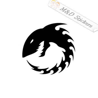 2x Tribal Shark Vinyl Decal Sticker Different colors & size for Cars/Bikes/Windows