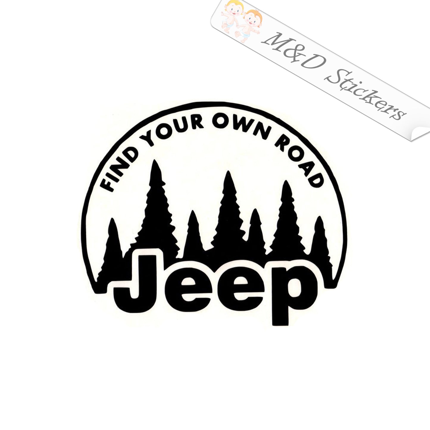 2x Jeep - Find Your own road Vinyl Decal Sticker Different colors & size for Cars/Bikes/Windows