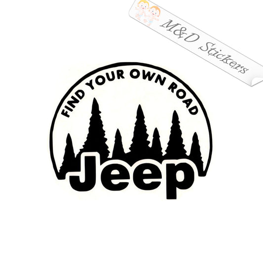 2x Jeep - Find Your own road Vinyl Decal Sticker Different colors & size for Cars/Bikes/Windows