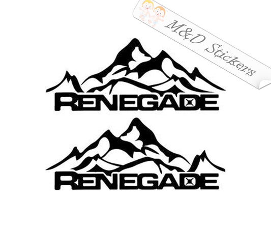 Jeep Renegade Mountains (4.5" - 30") Vinyl Decal in Different colors & size for Cars/Bikes/Windows