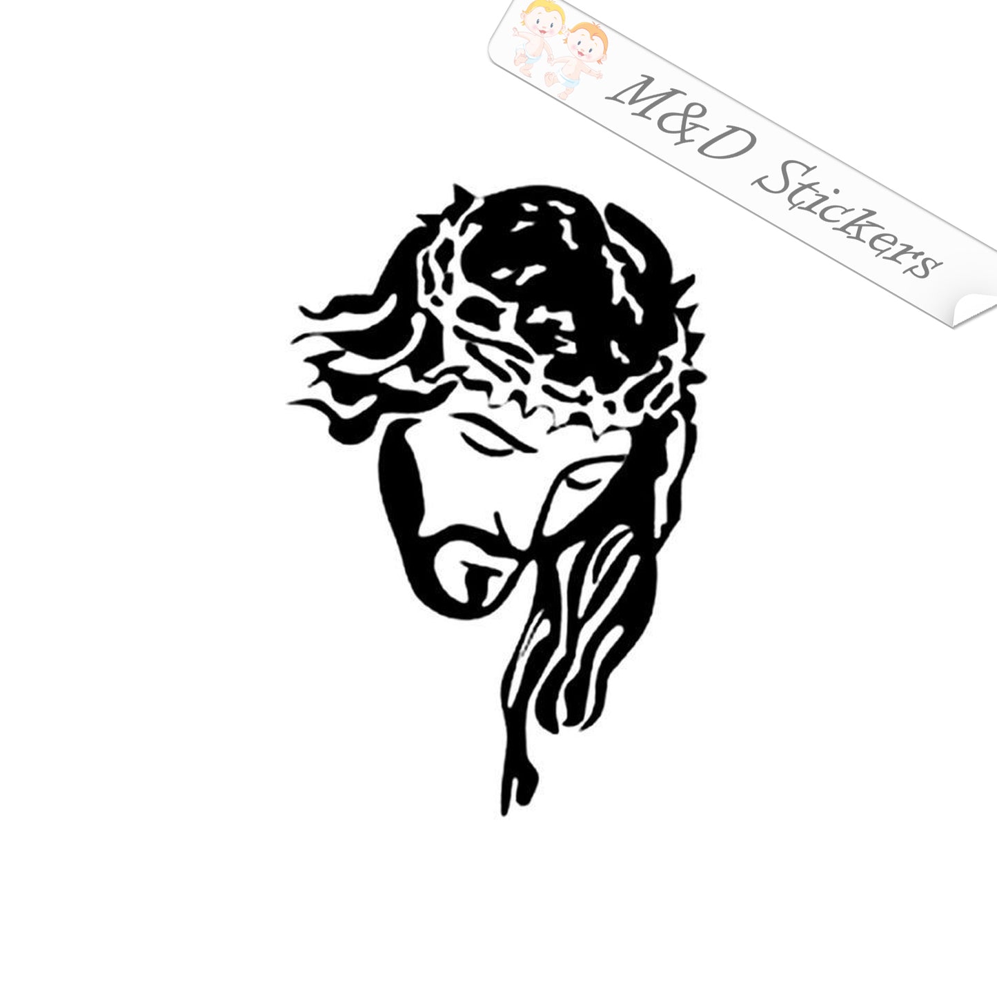 2x Jesus Vinyl Decal Sticker Different colors & size for Cars/Bikes/Windows