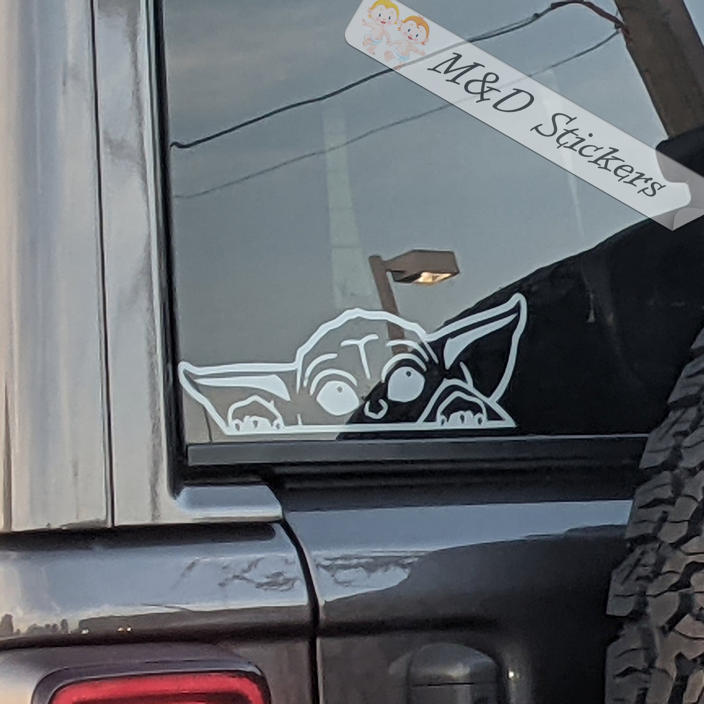 Peaking Yoda (4.5" - 30") Vinyl Decal in Different colors & size for Cars/Bikes/Windows